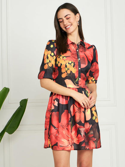 Modeve Women Multicolor Floral A-Line Dress