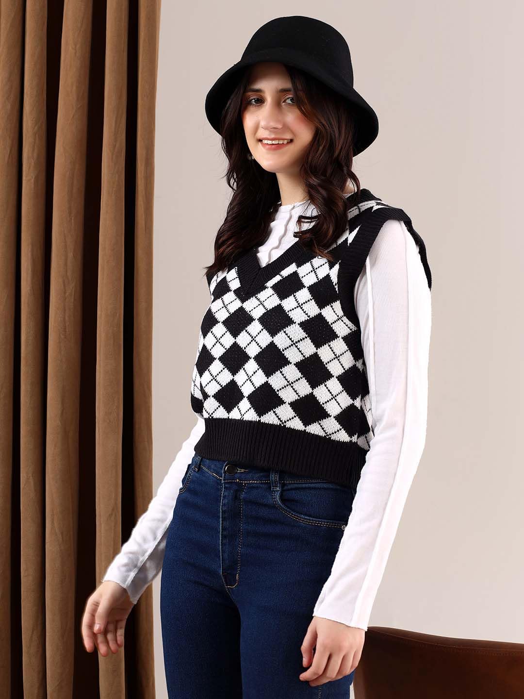 Kotty WomenS Trendy Sleeveless Sweater Vests  Perfect For Layering And Smart-Casual Outfits(Multicolored,S)