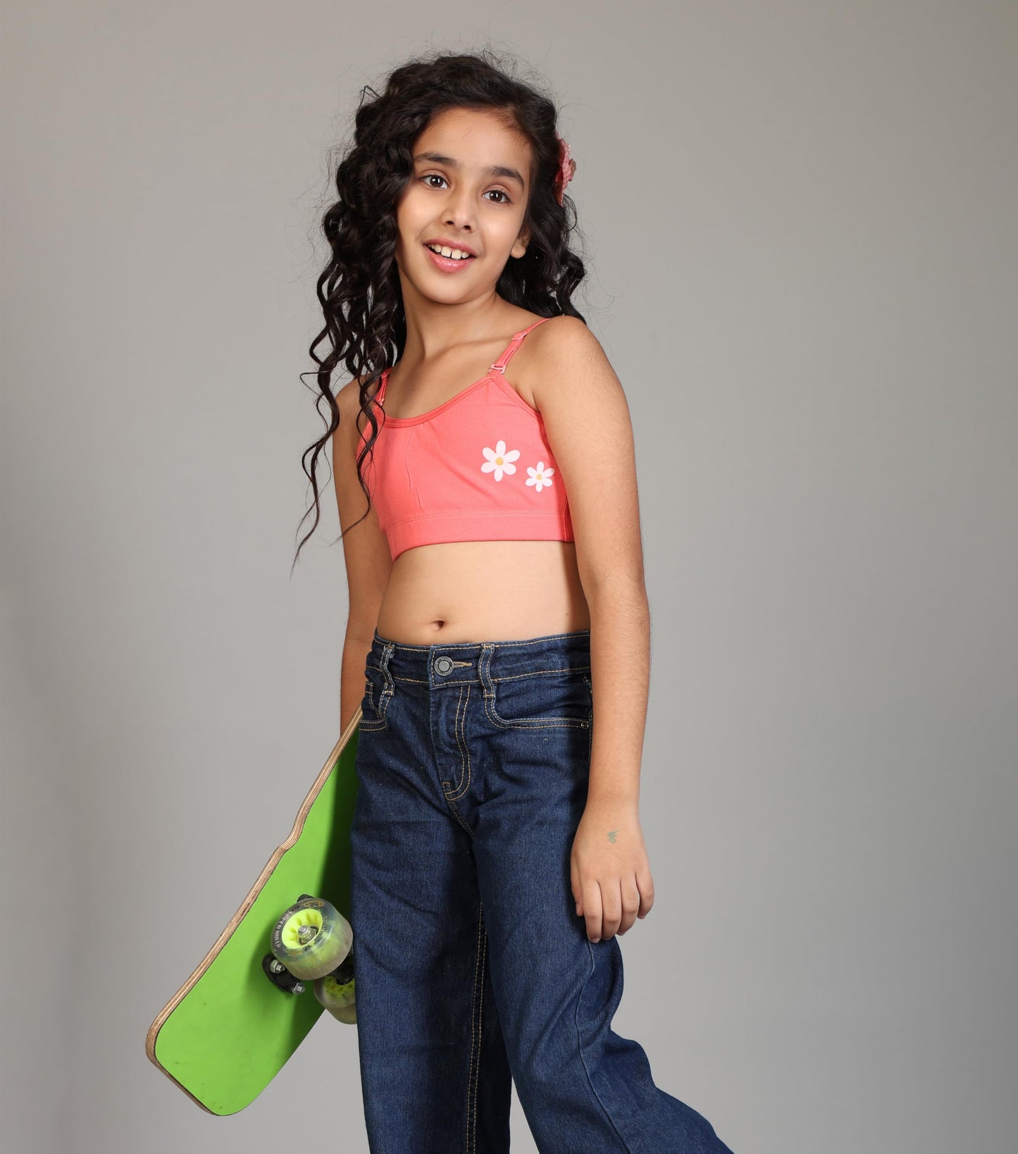 Kyda Kids Girls Antibacterial Cotton Printed Non Padded, Beginners Bra For Girls (Pack Of 3)
