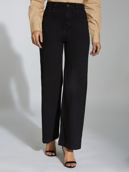 Miss Chase WomenS Wide Leg High Regular Stretchable Denim Pant (Mcss24Den13-06-187-30, Green, 30)