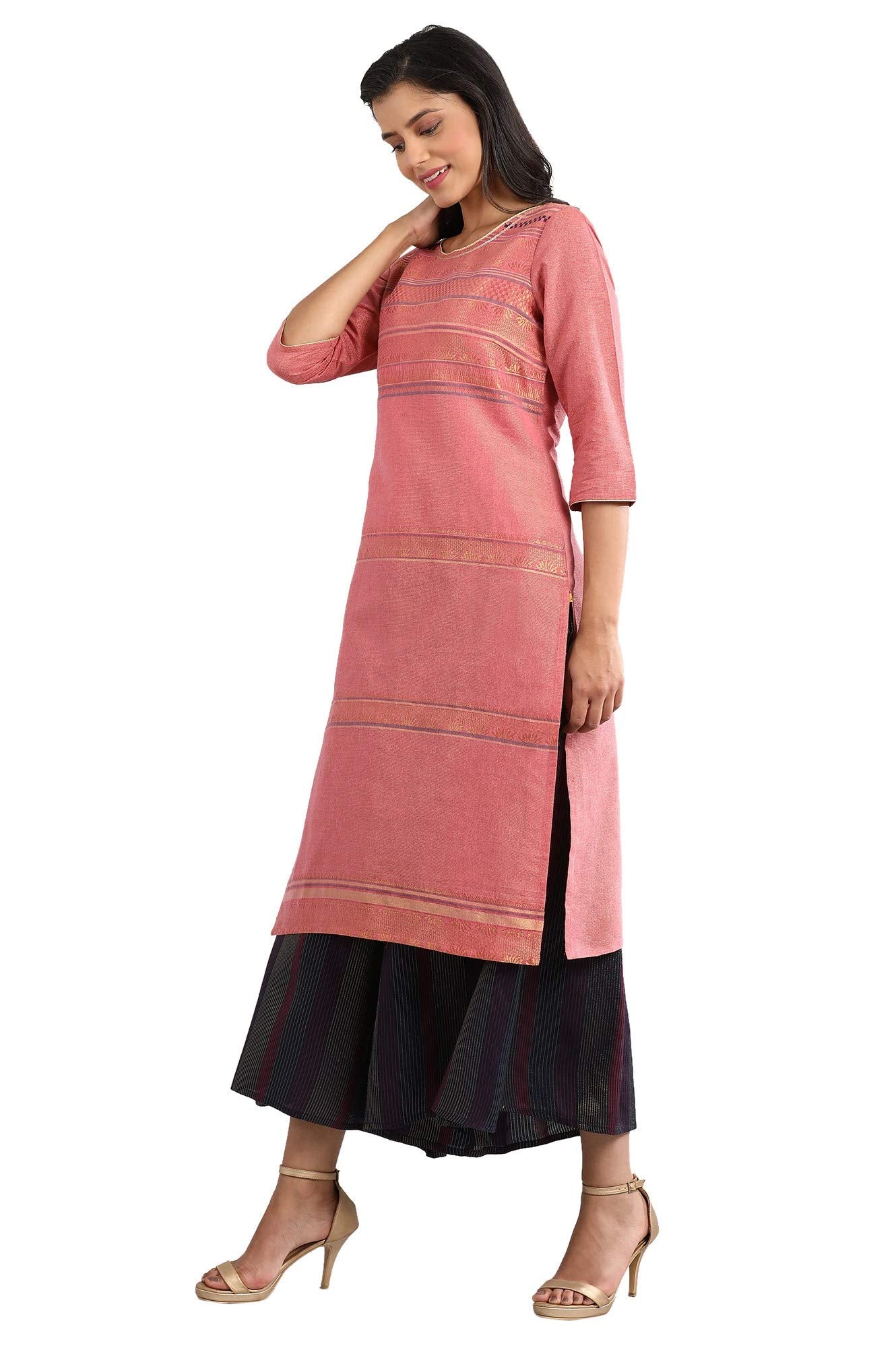 Aurelia Women's Cotton Blend Yarn-Dyed Kurta