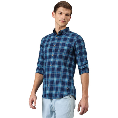 Thomas Scott Checkred Regular Fit Long Sleeve Spread Collar Casual Shirts for Mens
