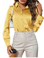 Indoprimo WomenS Solid Satin Casual Shirt | Stylish Western Long Sleeve Shirt For Women