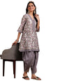 Libas Womens Printed Silk Blend A-Line Kurta With Dhoti Pant