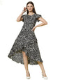 Oomph! Dress For Women Stylish| Summer Vacation Style |Floral Print Wrap Maxi |Lightweight Flared Maxi Dress For Casual & Holida