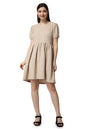 Popwings Casual Self Crush Design Solid Knee Length Blouson Peplum Dress For Women || Latest Stylish Summer Dress For Women || K
