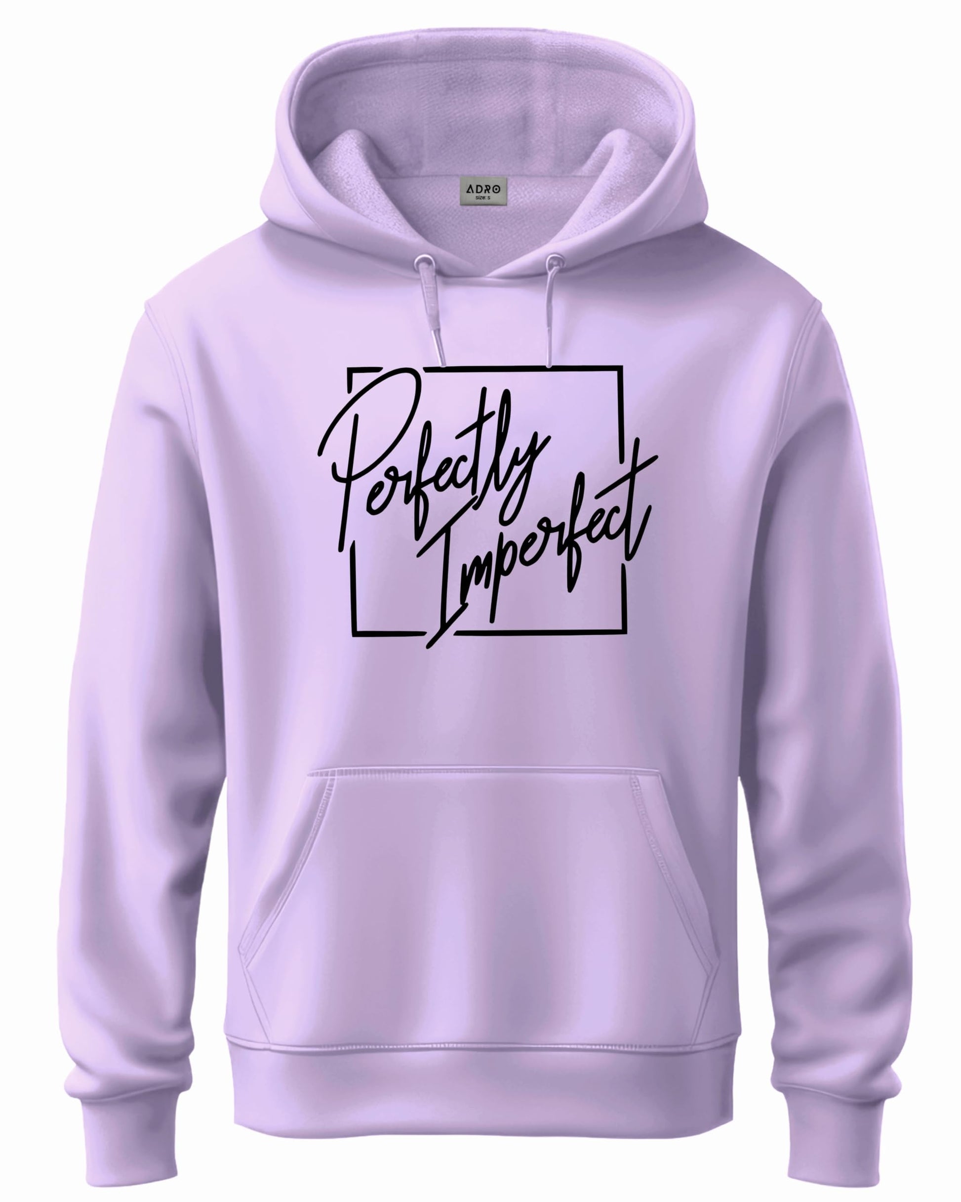 ADRO Mens Cotton Neck Hooded Sweatshirt (H24-FECT-PU_Lavendar