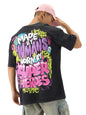 The Souled Store Made by Humans Men and Boys Short Sleeve Round Neck Black Graphic Printed Cotton Oversized T-Shirts