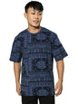 Veirdo Mens Cotton Oversize Fit Round Neck Short Sleeve Attractive Paisley Print T-Shirt