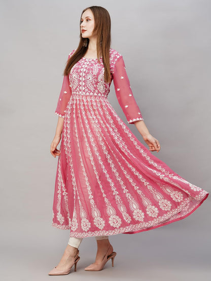 GoSriKi Women's Georgette Kurti
