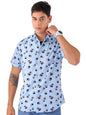 The Indian Garage Co Men Blue Conversational Printed Slim Fit Cotton Casual Shirt