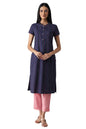 Aurelia Mandarin Cotton Womens Calf Length Kurta (S22FEA12881-P)