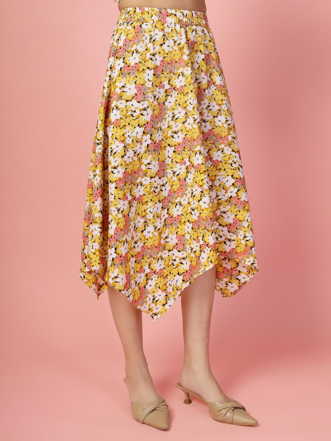 OOMPH! Long Skirts for Women Yellow - msk187
