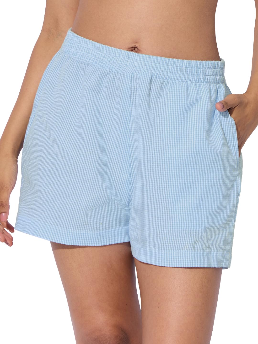 The Souled Store Nautical Womens and Girls Pull On Blue All Over Printed Regular Fit Cotton Boxer Shorts