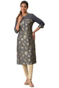 Aurelia Women's Viscose Regular Kurta (22AUA13526-505446_Grey