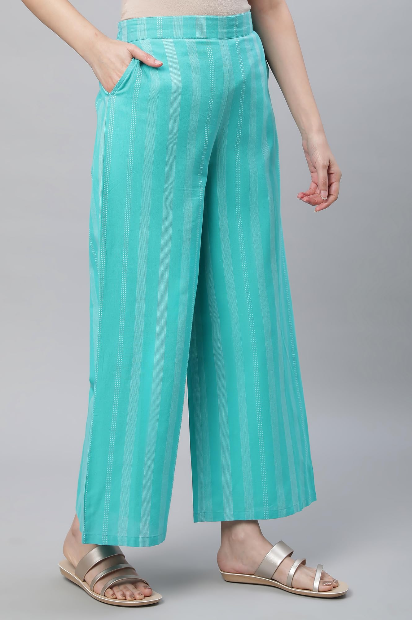 Aurelia Pure Cotton Strechable Palazzo Pants For Women | Ankle Length Palazzo Pants For Women | Pure Cotton Palazzo Pants For Wo