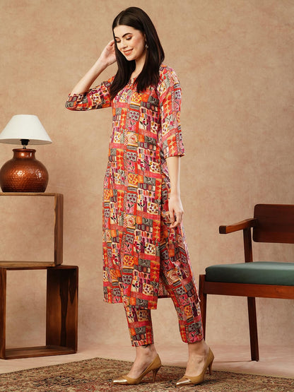 GoSriKi Cotton Women Kurta With Pant