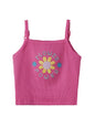 The Souled Store Official The Smurfs: Flower Power Girls Sleeveless Pink Cotton Tank Tops