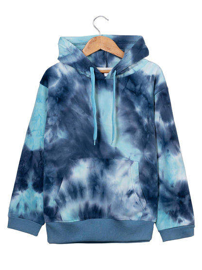 Kyda Kids Girls 100% Cotton Printed Full Sleeve Sweatshirts And Joggers Set - Tie & Dye Clothing Set (Pack Of 1)