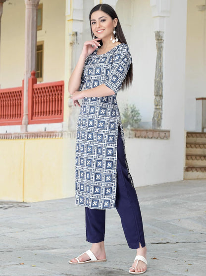 Tee Projekt Digital Printed Crepe Kurta Set For Women Ll Printed Kurti & Pant Set Ll Combo Kurta Set Ll (Pack Of 2)