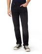 Men Black Clean-Look Straight Fit Stretch Jeans
