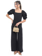 Ketch Womens Women Puff Sleeve Flared Jumpsuit