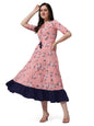 Oomph! WomenS Western & Fusion Wear Crepe A-Line Maxi Dress - Pink