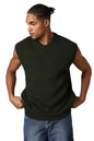 Hubberholme Men Acrylic Knitted Relaxed Fit Round Neck Sleeveless Sweaters 12 Green