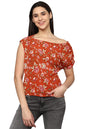 Allen Solly Women Regular Fit Printed Casual Polyester Short Sleeve Jeans
