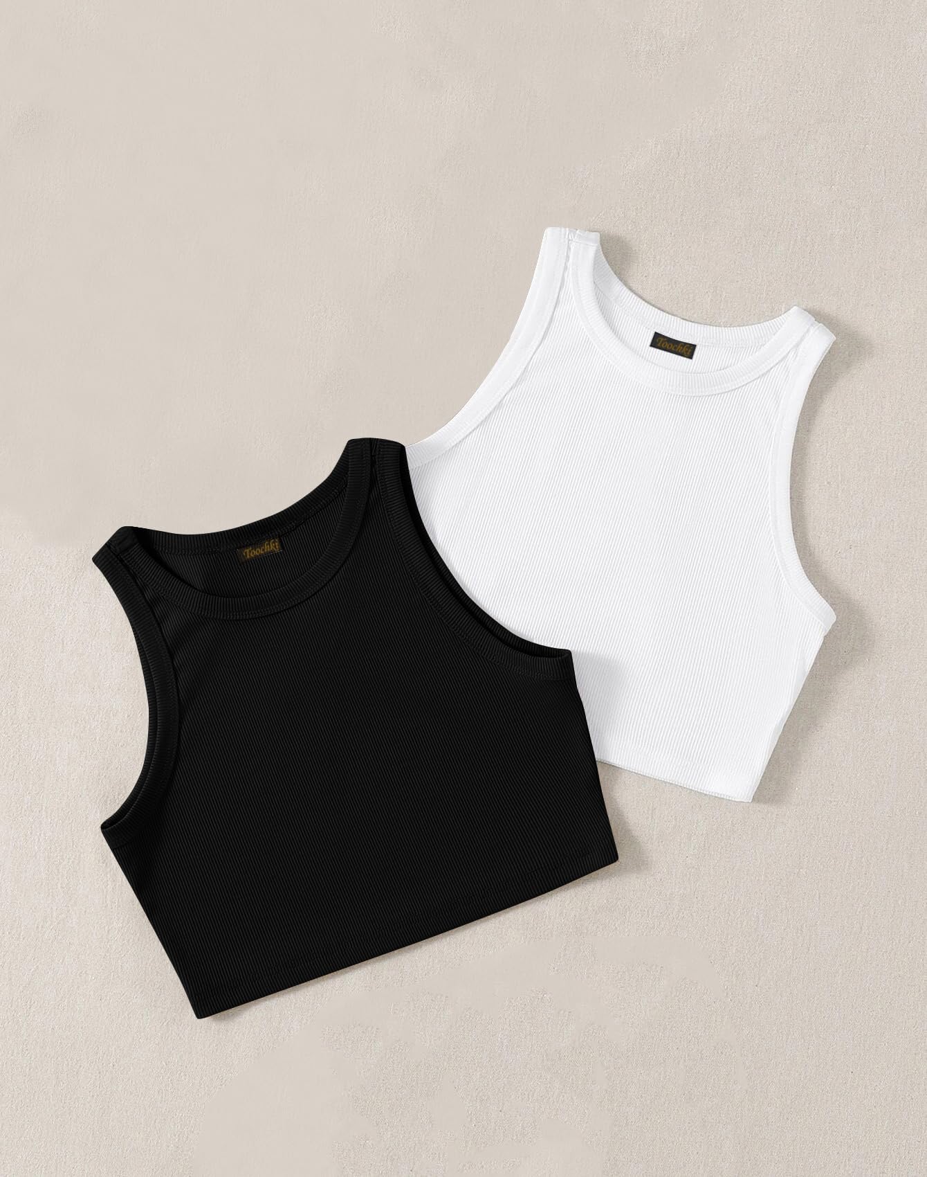 Toochki Top for Women | Spandex | Crop | Black White | Short | Western | Pack of 2 Tops | Black White Combo Top