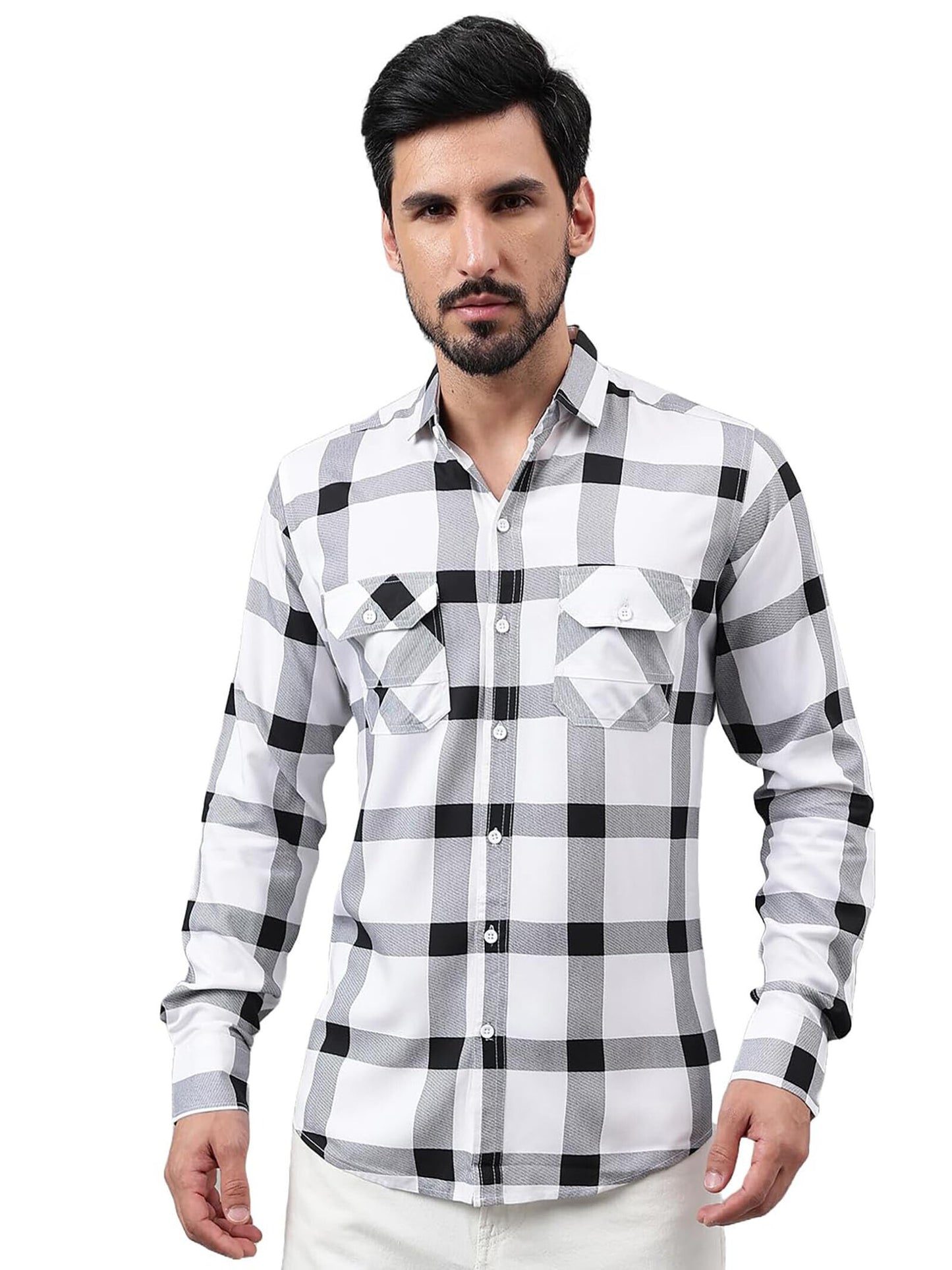 Besix MenS Cream Rayon Printed Regular Fit Summer Shirt For Man - Poket, Full Sleeves, Spread Collar For Stylish Summer - Daily