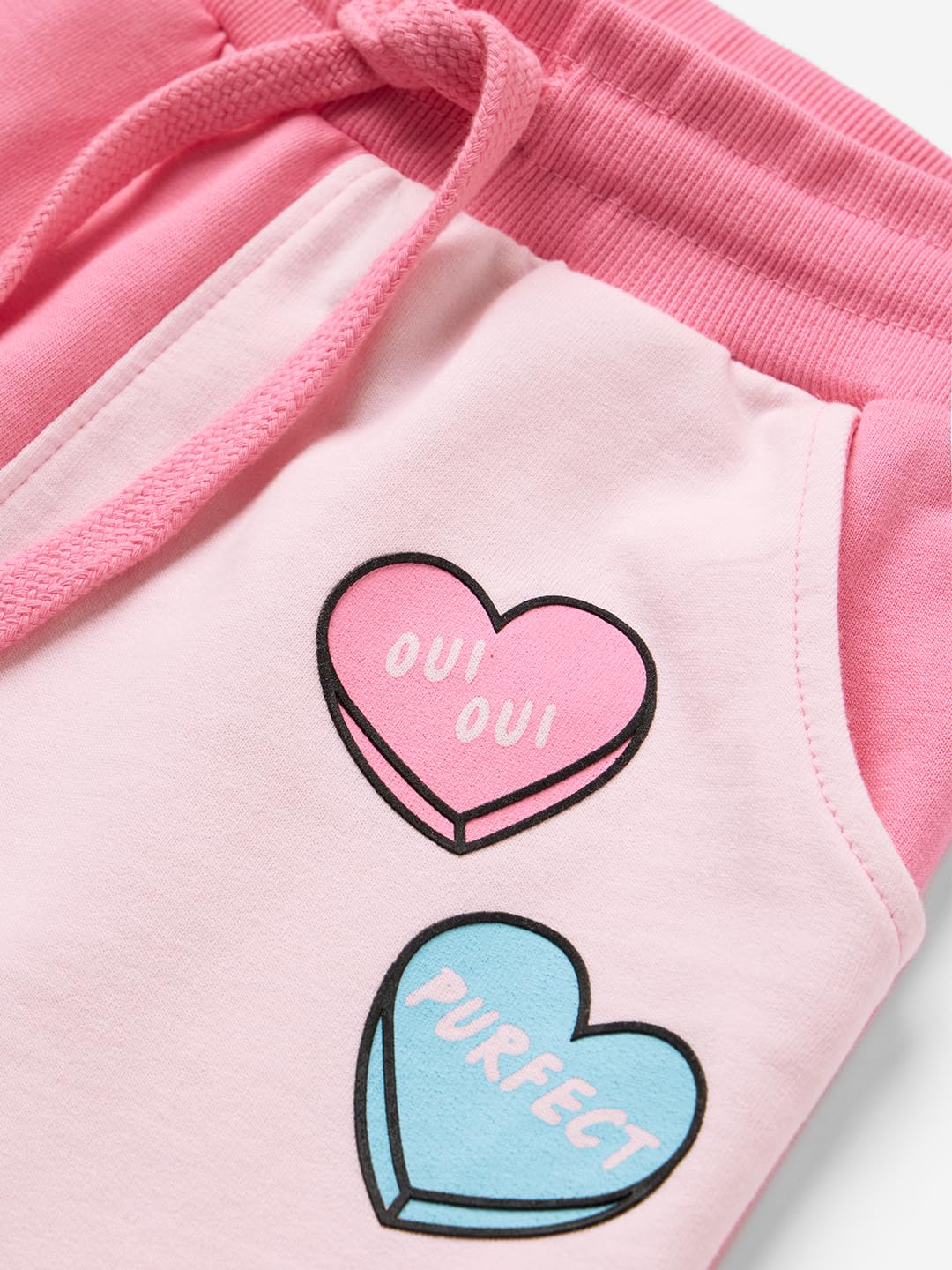 The Souled Store Disney: Purr-FECT Girls Drawstringed Pink Graphic Printed Regular Fit Cotton Joggers (2-8 Yrs)