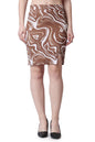 POPWINGS Casual Printed Pencil Slit Skirt for Women || Summer Skirt for Women || Concert Slit Short Skit for Women Light Brown