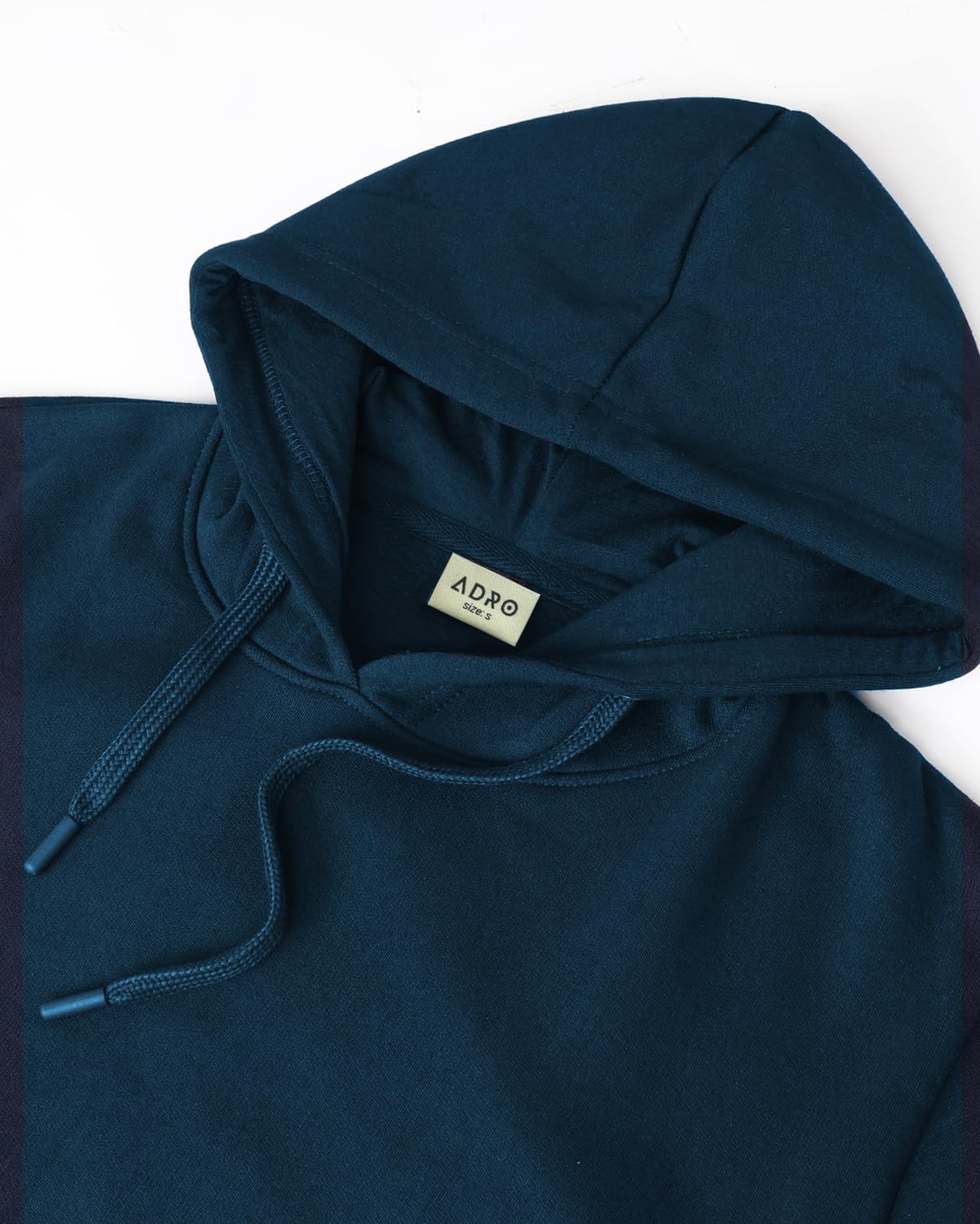 ADRO Men's Cotton Neck Hooded Sweatshirt (H24-M-PLN-SB_Teal