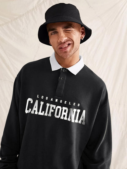 Noble Monk Mens Polo Neck Oversized Full Sleeve T-Shirt