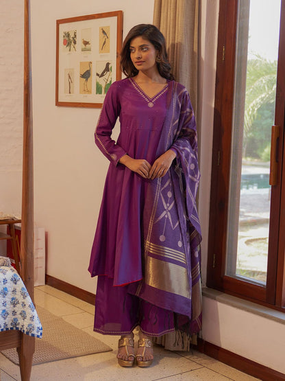 W For Woman WomenS Viscose Kurta, Parallel Pant & Dupatta (23Auws19526-220316_Royal Lilac
