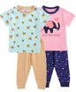 BUMZEE Pink & Sea Green Half Sleeve Baby Girls T-Shirt & Pajama Set Pack of 2 Age - 3-6 Months