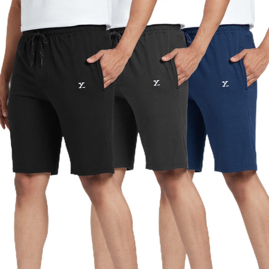 XYXX Mens Cotton Rich Shorts - Relaxed Fit Ace Loungewear with Antimicrobial Finish, Superior Stretch, Zippered Pockets