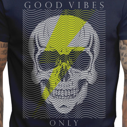 Peppyzone Mens Regular Fit T-Shirt (PZ-Skull458_Navy Blue5
