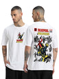 Veirdo Mens 100% Cotton with Drop Shoulder Oversized Fit Short Sleeve Whitet-Sh