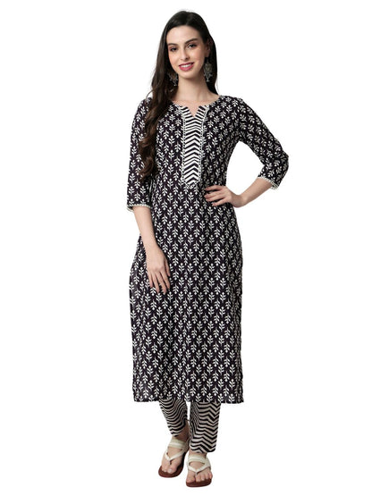 rytras Women's Cotton Printed Kurta with Pant Set