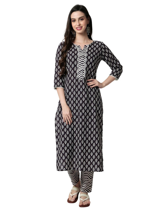 rytras Women's Cotton Printed Kurta with Pant Set