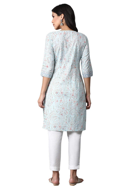 W for Woman Women Cotton Printed Regular Kurta