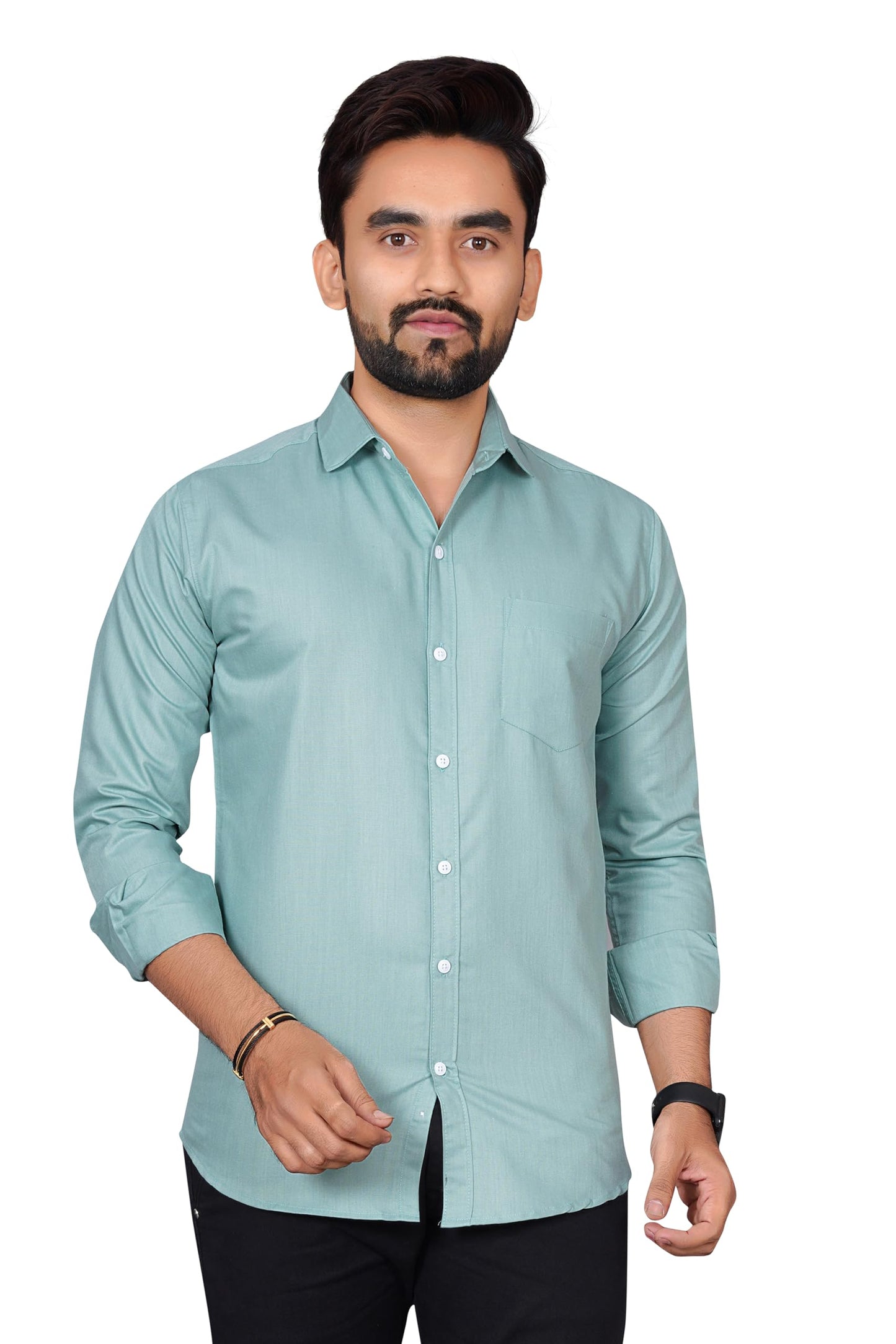 Besix Full Sleeve Green Formal Shirt For Men Cotton Regular Fit Casual - Pure Premium Branded Shirts For Men Formal Stylish Slim