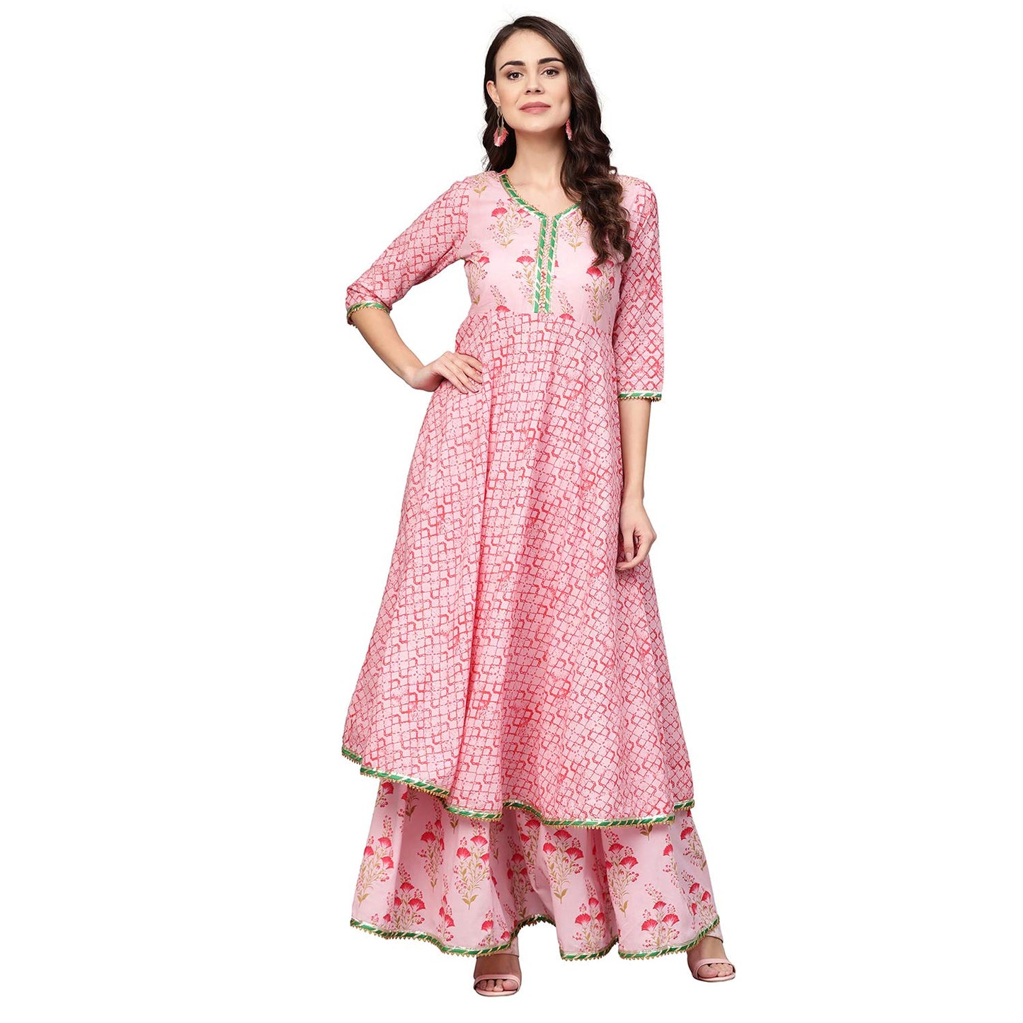Idalia Pink Printed Kurta Set