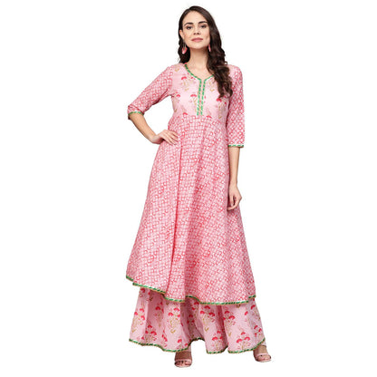 Idalia Pink Printed Kurta Set