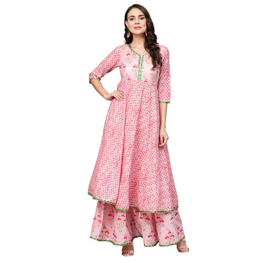 Idalia Pink Printed Kurta Set