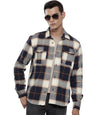 The Indian Garage Co Mens Regular Fit Checked Long Sleeves Casual Overshirt Sweater