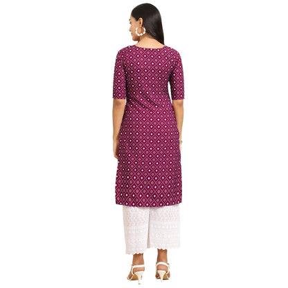 Pinkmint Women's Crepe Digital Print Straight Kurta [Pack of 3]