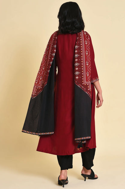 W for Woman Women's Viscose Kurta Set Straight Pant & Dupatta